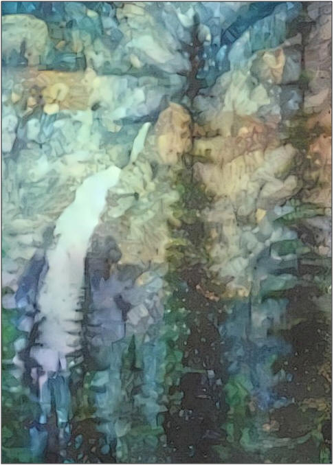 Rocky Mountain Waterfall:  Click to download a free Dreamscape Photo-Painting in Don Berg's Cascade Series